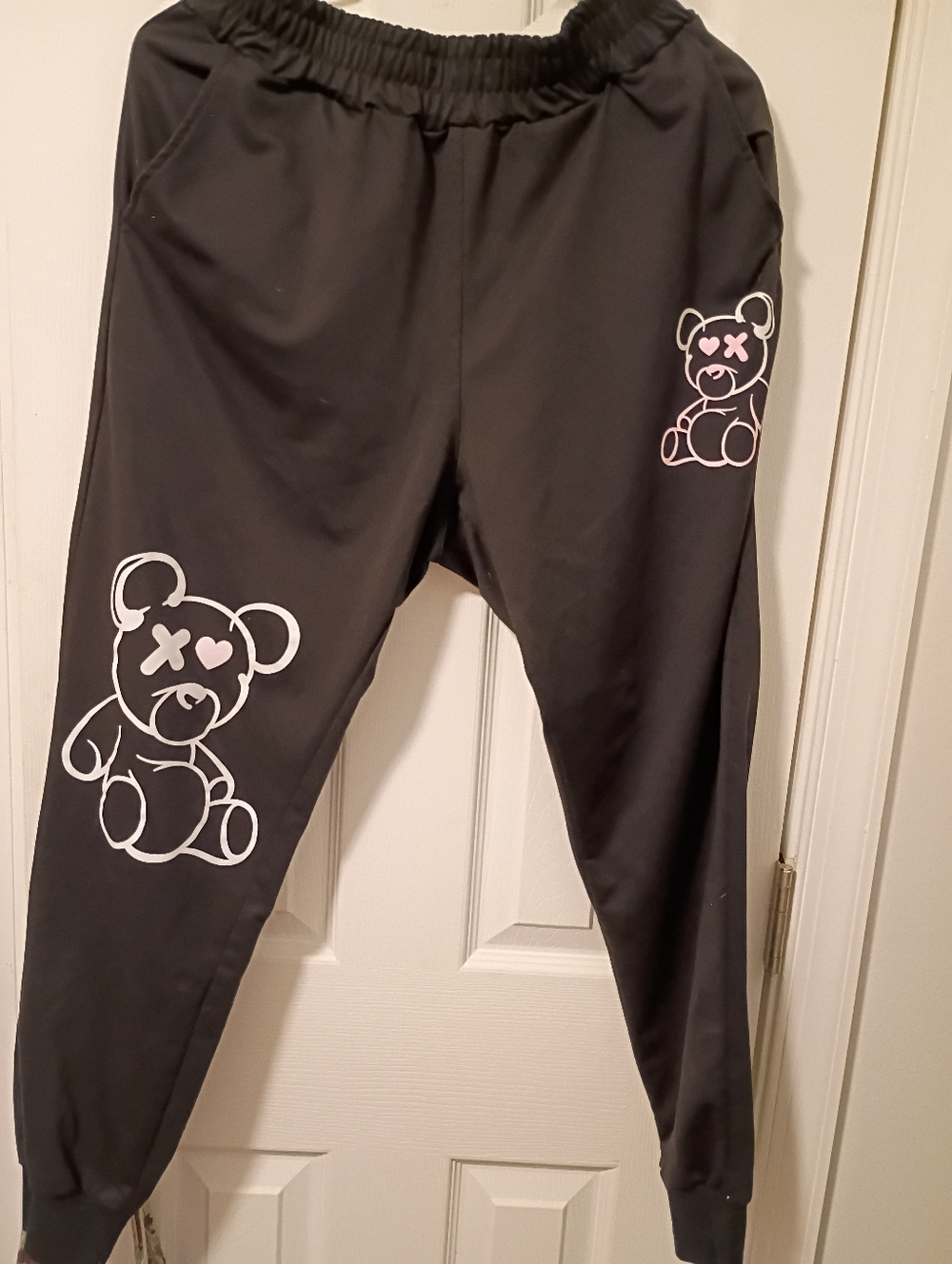 SHEIN Black Teddy Outline Joggers